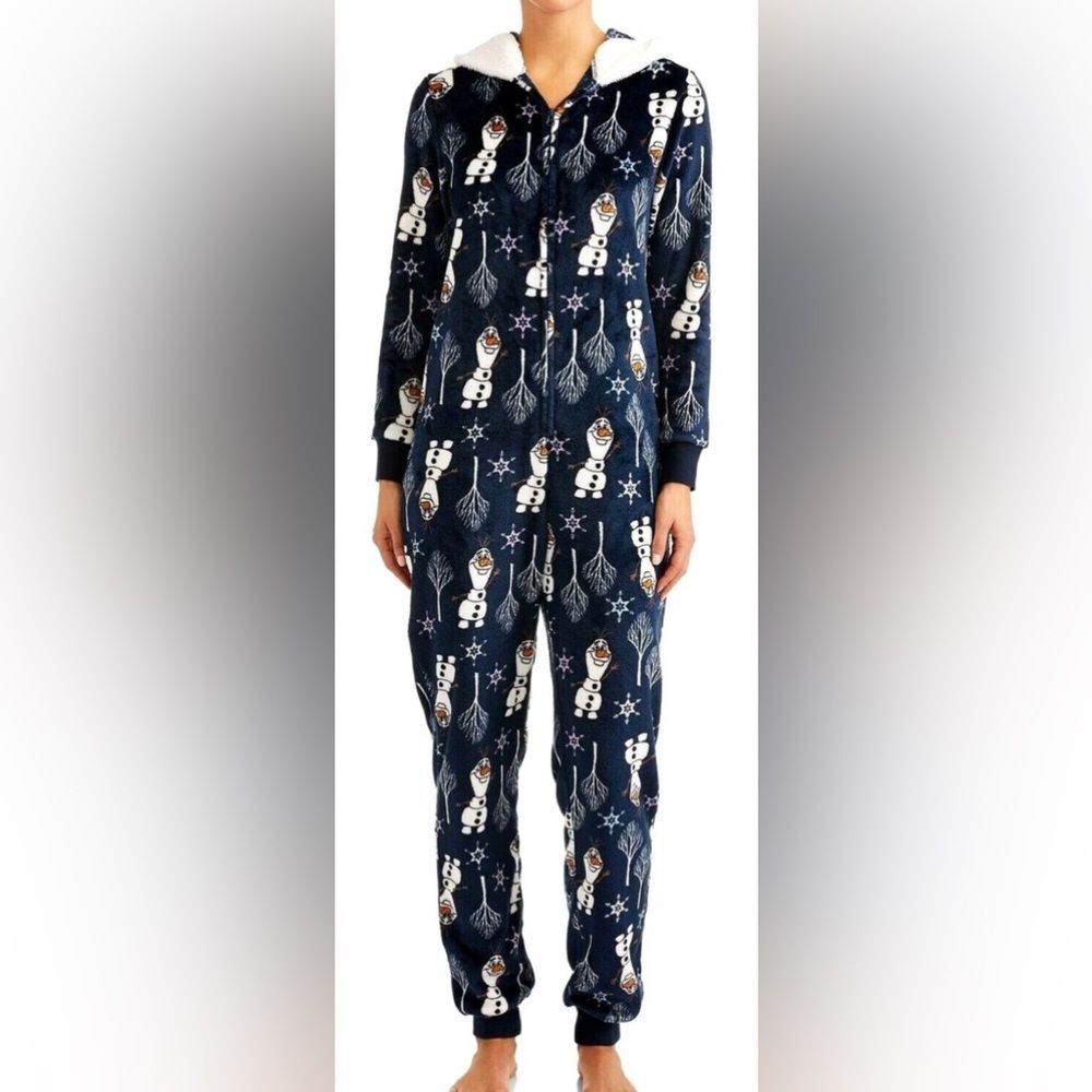 Disney Frozen Navy Blue Olaf Onesie, size XL